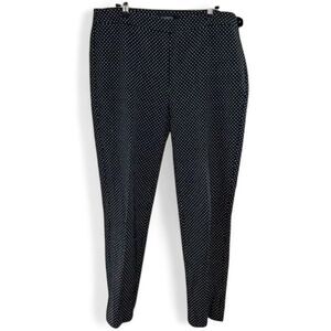 Talbots Chatham Ankle Pants‎ Polka Dot Size 12 Black & White Cotton Blend